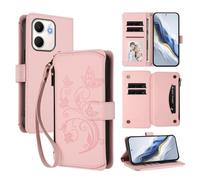 bojioderf Compatibile con Oppo A5X Custodia magnetica con supporto in pelle PU Pink