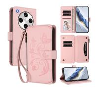 bojioderf Compatibile con Oppo Find X8 Pro 5G Custodia magnetica con supporto in pelle PU Pink