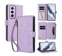 bojioderf Compatibile con Oppo Reno12 Pro 5G Custodia magnetica con supporto in pelle PU Purple