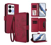 bojioderf Compatibile con Oppo Reno8 Pro 5G / Reno8 Pro Plus 5G Custodia magnetica con supporto in pelle PU Red