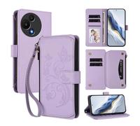 bojioderf Compatibile con TCL 605 / 60SE Custodia magnetica con supporto in pelle PU Purple