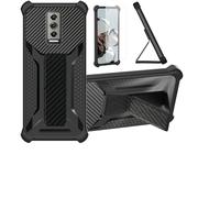 bojioderf Custodia Comaptibile per Doogee Blade 10 PRO Cover Custodia Case Ibrida [con Protezione dello Schermo in Vetro temperato] [Supporto Magnetico Pieghevole] Nero