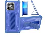 bojioderf Custodia Comaptibile per Doogee Blade GT PRO Cover Custodia Case Ibrida [con Protezione dello Schermo in Vetro temperato] [Supporto Magnetico Pieghevole] Blu