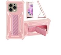 bojioderf Custodia Comaptibile per Doogee N55 Pro Cover Custodia Case Ibrida [Con protezione dello schermo in vetro temperato] [supporto magnetico pieghevole] Rose