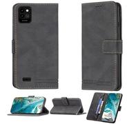 bojioderf Custodia Comaptibile per Energizer Ultimate U506S Case Custodia Cover Supporto Premium in PU [ con 9H HD Vetro Temperato] BF09 Black