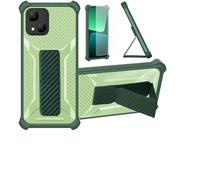 bojioderf Custodia Comaptibile per Logic L55v Cover Custodia Case Ibrida [con Protezione dello Schermo in Vetro temperato] [Supporto Magnetico Pieghevole] Verde