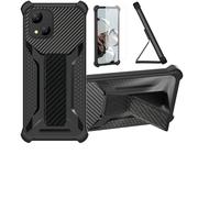 bojioderf Custodia Comaptibile per Logic L55v Cover Custodia Case Ibrida [con Protezione dello Schermo in Vetro temperato] [Supporto Magnetico Pieghevole] Nero