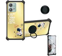 bojioderf Custodia Comaptibile per Motorola Edge 40 Neo Case Custodia [ con 9H HD Vetro Temperato] Cover Supporto PC + Silicone DJH-YHY