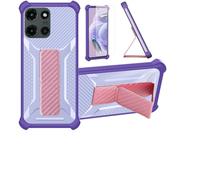 bojioderf Custodia Comaptibile per Motorola Moto Edge 2025 Cover Custodia Case Ibrida [con Protezione dello Schermo in Vetro temperato] [Supporto Magnetico Pieghevole] Viola