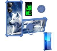 bojioderf Custodia Comaptibile per Nubia Neo 2 5G Case Custodia [ Con 9H HD Vetro Temperato] Cover Supporto PC + Silicone YGL-LAN