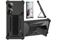 bojioderf Custodia Comaptibile per Nubia Neo 2 5G Cover Custodia Case Ibrida [Con protezione dello schermo in vetro temperato] [supporto magnetico pieghevole] Nero