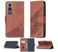 bojioderf Custodia Comaptibile per OnePlus Nord Ce4 Lite 5G Case Custodia Cover Supporto Premium in PU [ con 9H HD Vetro Temperato] BF04 Brown