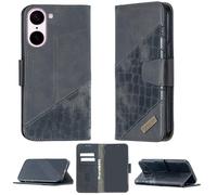 bojioderf Custodia Comaptibile per OnePlus Nord Ce5 Cph2717 Cph2719 Case Custodia Cover Supporto Premium in PU [ con 9H HD Vetro Temperato] BF04 Black