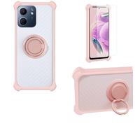 bojioderf Custodia Comaptibile per Oppo A5X 5G Pkw110 Case Custodia [ con 9H HD Vetro Temperato] Cover Supporto PC + Silicone CSKB-FEN