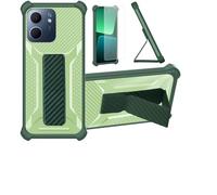 bojioderf Custodia Comaptibile per Oppo A5X 5G Pkw110 Cover Custodia Case Ibrida [con Protezione dello Schermo in Vetro temperato] [Supporto Magnetico Pieghevole] Verde
