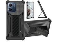 bojioderf Custodia Comaptibile per Oppo A5X 5G Pkw110 Cover Custodia Case Ibrida [con Protezione dello Schermo in Vetro temperato] [Supporto Magnetico Pieghevole] Nero
