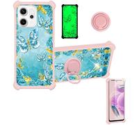 bojioderf Custodia Comaptibile per Oppo Reno14 FS 5G Case Custodia [ con 9H HD Vetro Temperato] Cover Supporto PC + Silicone JSF-YHD