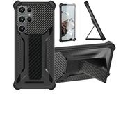bojioderf Custodia Comaptibile per Oukitel C61 PRO Cover Custodia Case Ibrida [con Protezione dello Schermo in Vetro temperato] [Supporto Magnetico Pieghevole] Nero