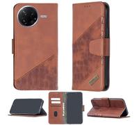 bojioderf Custodia Comaptibile per Poco F7 PRO Case Custodia Cover Supporto Premium in PU [ con 9H HD Vetro Temperato] BF04 Brown