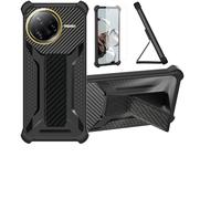 bojioderf Custodia Comaptibile per Poco F7 Ultra Cover Custodia Case Ibrida [con Protezione dello Schermo in Vetro temperato] [Supporto Magnetico Pieghevole] Nero