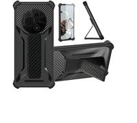 bojioderf Custodia Comaptibile per TCL 605 T517A Cover Custodia Case Ibrida [con Protezione dello Schermo in Vetro temperato] [Supporto Magnetico Pieghevole] Nero