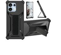 bojioderf Custodia Comaptibile per Umidigi G9 5g Cover Custodia Case Ibrida [Con protezione dello schermo in vetro temperato] [supporto magnetico pieghevole] Nero