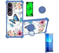bojioderf Custodia Comaptibile per Vivo V50 Lite 5G Case Custodia [ con 9H HD Vetro Temperato] Cover Supporto PC + Silicone YGL-LHD