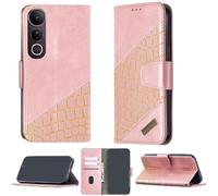 bojioderf Custodia Comaptibile per Vivo V50 Lite 5G Case Custodia Cover Supporto Premium in PU [ con 9H HD Vetro Temperato] BF04 Pink