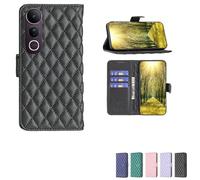 bojioderf Custodia Comaptibile per Vivo V50 Lite 5G Case Custodia Cover Supporto Premium in PU [ con 9H HD Vetro Temperato] XXF Black