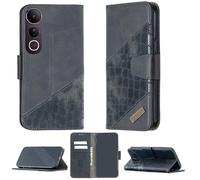 bojioderf Custodia Comaptibile per Vivo V50 Lite 5G Case Custodia Cover Supporto Premium in PU [ con 9H HD Vetro Temperato] BF04 Black