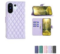 bojioderf Custodia Comaptibile per Vivo X200 Fe V2505 V2503 Case Custodia Cover Supporto Premium in PU [ con 9H HD Vetro Temperato] XXF Purple