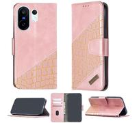 bojioderf Custodia Comaptibile per Vivo X200 Fe V2505 V2503 Case Custodia Cover Supporto Premium in PU [ con 9H HD Vetro Temperato] BF04 Pink