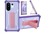 bojioderf Custodia Comaptibile per Vivo X200 Fe V2505 V2503 Cover Custodia Case Ibrida [con Protezione dello Schermo in Vetro temperato] [Supporto Magnetico Pieghevole] Viola