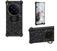 bojioderf Custodia Comaptibile per Vivo X200 Ultra V2454Da V2454A Case Custodia [ con 9H HD Vetro Temperato] Cover Supporto PC + Silicone TZZH-Hei