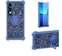 bojioderf Custodia Comaptibile per Vivo Y04E Case Custodia [ con 9H HD Vetro Temperato] Cover Supporto PC + Silicone TZZH-LAN