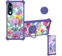 bojioderf Custodia Comaptibile per Vivo Y04E Case Custodia [ con 9H HD Vetro Temperato] Cover Supporto PC + Silicone IMDZ-HUA1