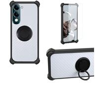 bojioderf Custodia Comaptibile per Vivo Y04E Case Custodia [ con 9H HD Vetro Temperato] Cover Supporto PC + Silicone CSKB-Hei