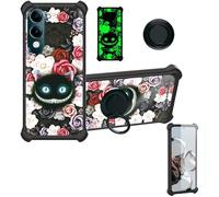 bojioderf Custodia Comaptibile per Vivo Y04E Case Custodia [ con 9H HD Vetro Temperato] Cover Supporto PC + Silicone YGH-LZM