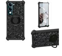 bojioderf Custodia Comaptibile per Vivo Y04E Case Custodia [ con 9H HD Vetro Temperato] Cover Supporto PC + Silicone TZZH-Hei