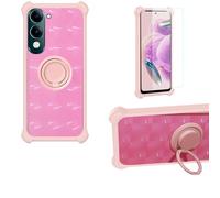 bojioderf Custodia Comaptibile per Vivo Y04E Case Custodia [ con 9H HD Vetro Temperato] Cover Supporto PC + Silicone TZZH-FEN