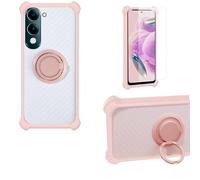 bojioderf Custodia Comaptibile per Vivo Y04E Case Custodia [ con 9H HD Vetro Temperato] Cover Supporto PC + Silicone CSKB-FEN
