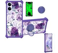 bojioderf Custodia Comaptibile per Vivo Y04S Case Custodia [ con 9H HD Vetro Temperato] Cover Supporto PC + Silicone YGZ-ZSH