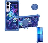 bojioderf Custodia Comaptibile per Vivo Y04S Case Custodia [ con 9H HD Vetro Temperato] Cover Supporto PC + Silicone IMDL-LMG