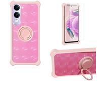 bojioderf Custodia Comaptibile per Vivo Y04S Case Custodia [ con 9H HD Vetro Temperato] Cover Supporto PC + Silicone TZZH-FEN