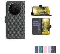 bojioderf Custodia Comaptibile per Zte Blade A76 5G Case Custodia Cover Supporto Premium in PU [ con 9H HD Vetro Temperato] XXF Black