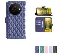 bojioderf Custodia Comaptibile per Zte Blade A76 5G Case Custodia Cover Supporto Premium in PU [ con 9H HD Vetro Temperato] XXF Blue