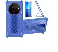 bojioderf Custodia Comaptibile per Zte Blade A76 5G Cover Custodia Case Ibrida [con Protezione dello Schermo in Vetro temperato] [Supporto Magnetico Pieghevole] Blu