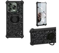 bojioderf Custodia Comaptibile per ZTE Blade V70 Design z2458 Case Custodia [ con 9H HD Vetro Temperato] Cover Supporto PC + Silicone TZZH-Hei