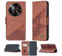 bojioderf Custodia Comaptibile per Zte Nubia Focus Z2455 Case Custodia Cover Supporto Premium in PU [ con 9H HD Vetro Temperato] BF04 Brown