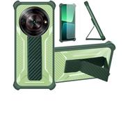 bojioderf Custodia Comaptibile per Zte Nubia Focus Z2455 Cover Custodia Case Ibrida [con Protezione dello Schermo in Vetro temperato] [Supporto Magnetico Pieghevole] Verde